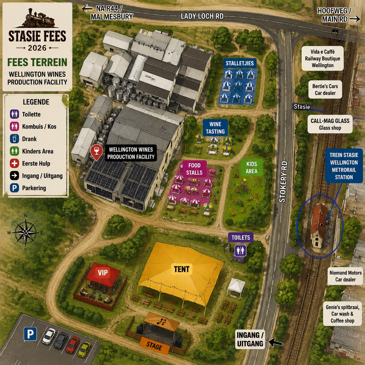 Stasie Fees Terrein Kaart